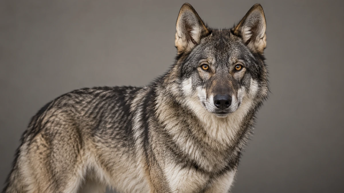 Wolfdog köpek — gri-agouti (klasik kurt tonu) renk