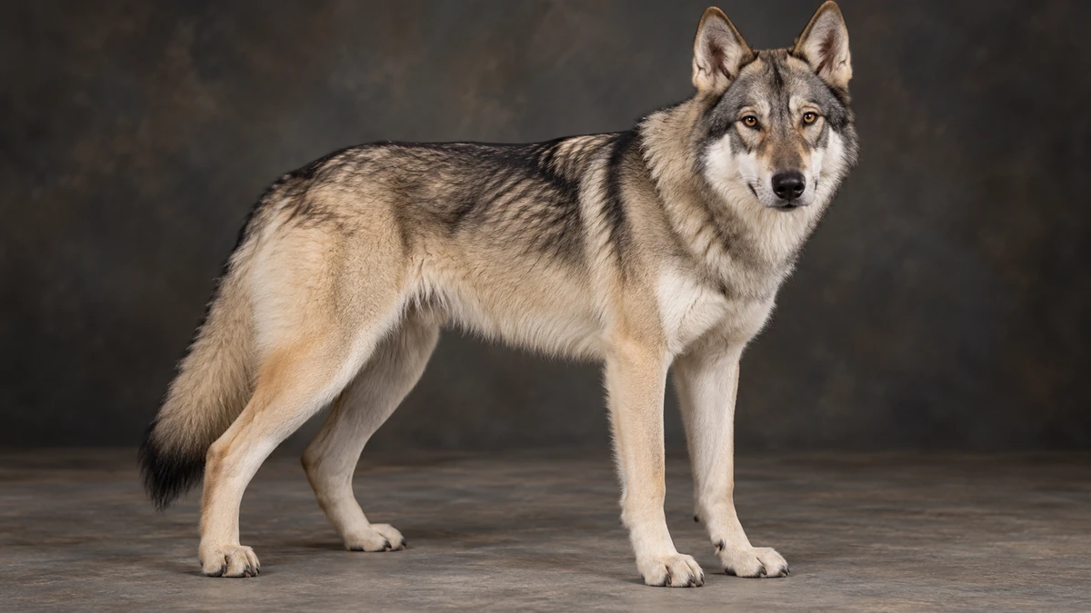 Wolfdog köpek — sarı-gri renk