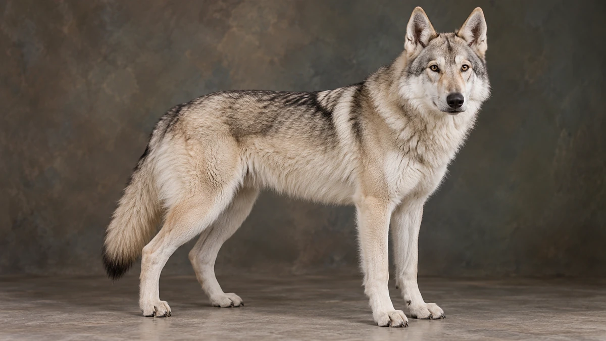 Wolfdog köpek — krem-gri renk
