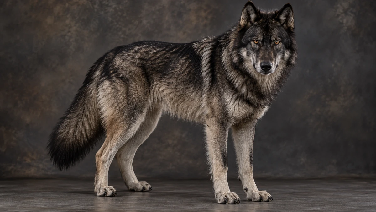 Wolfdog köpek — koyu gri renk