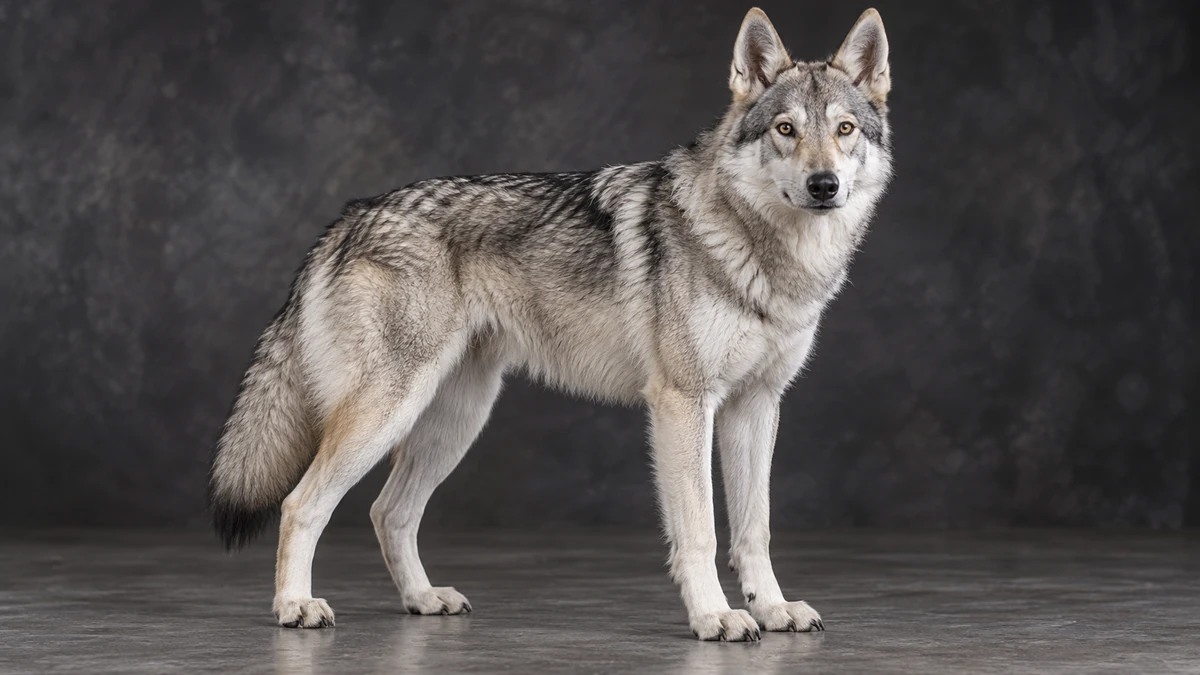 Wolfdog köpek — gümüş-gri renk