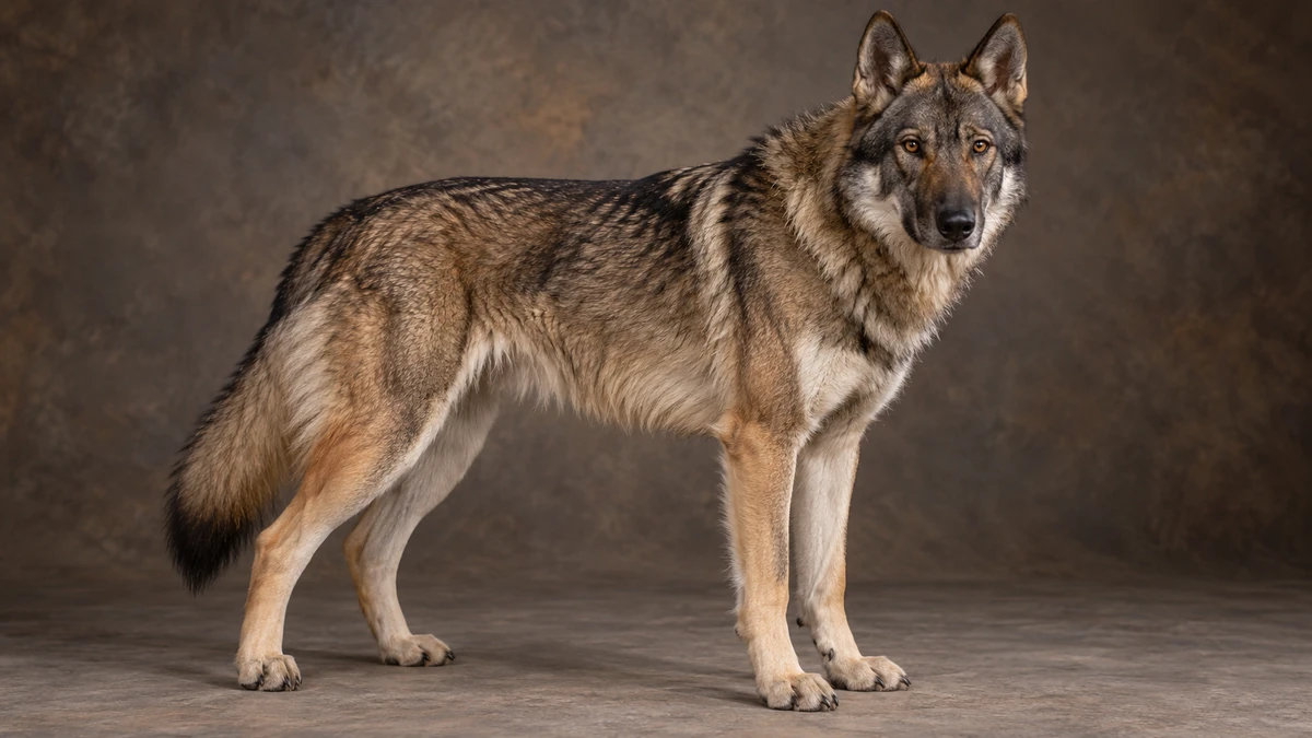 Wolfdog köpek — agouti + koyu maske renk
