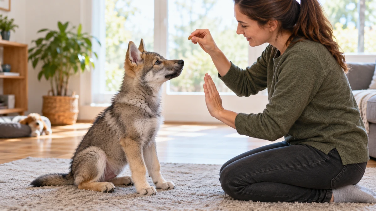 Wolfdog yavru köpek — komut ve eğitim